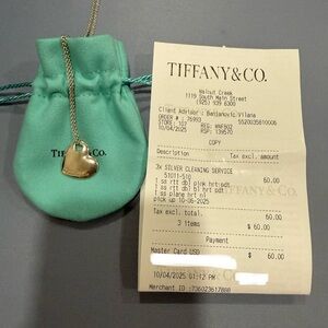 Tiffany & Co. Silver Heart Necklace with Pouch 16”